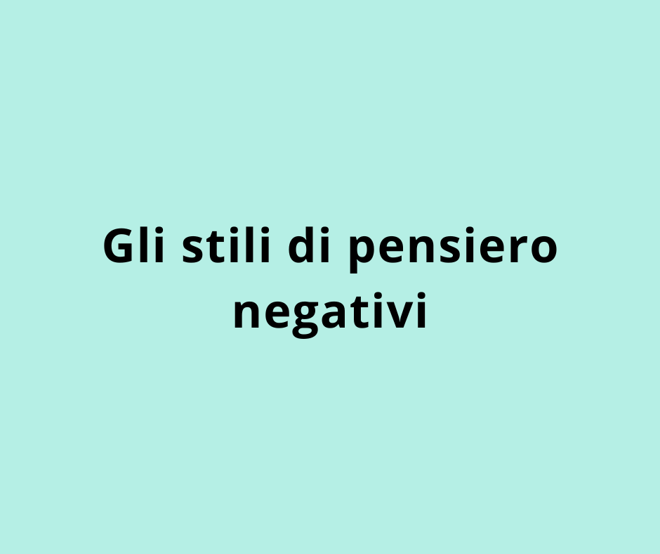 Gli stili di pensiero